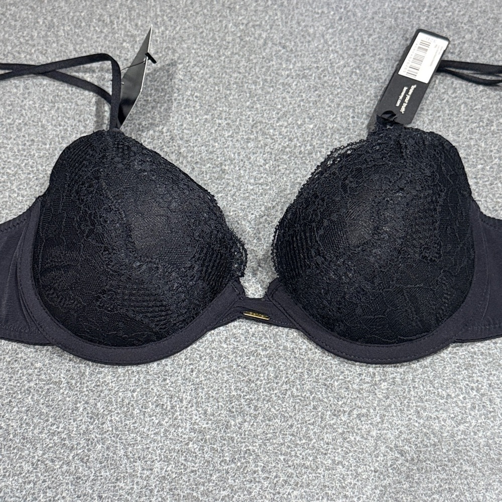 BeMe Black Lace Demi Bra Size 32B - Picture 3 of 4